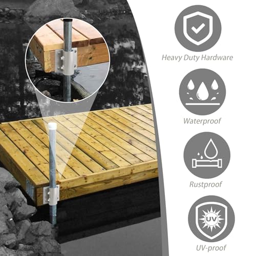 JYINCPED 1 Pack Stationary Dock Side Leg Pipe Holder for Floating Docks