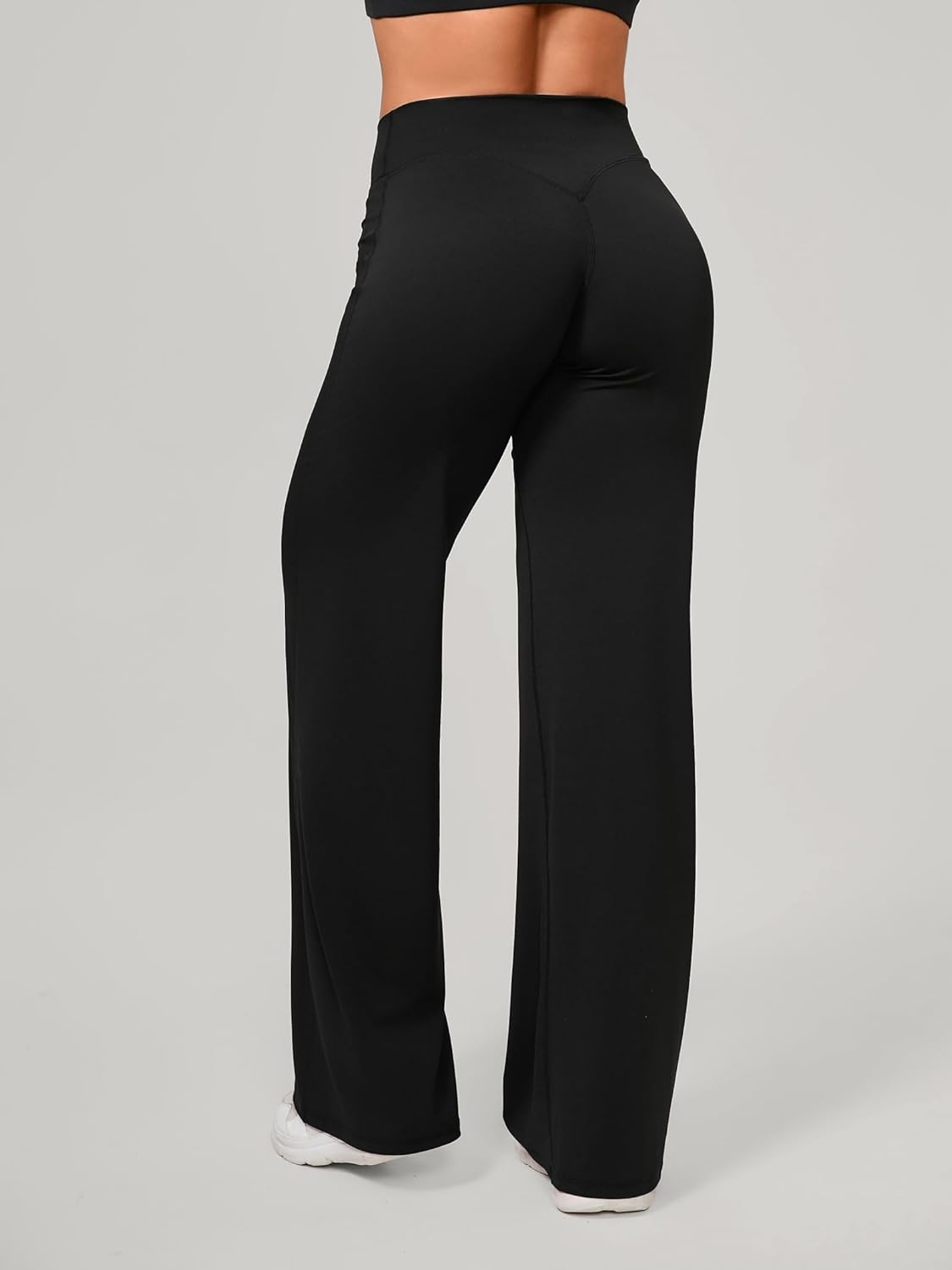 ABOCIW Women's High Waist Straight Leg Gym Leggings - No Front Seam, Comfortable Yoga Pants