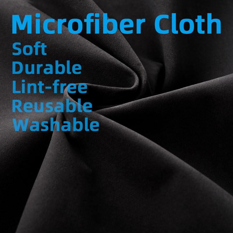 4 Pack Microfiber Gun Cleaning Cloths - 12"x12" Lint Free - Black
