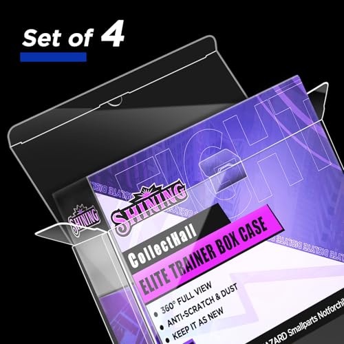 Elite Trainer Box Protector Case - 4 Pack, Transparent Storage