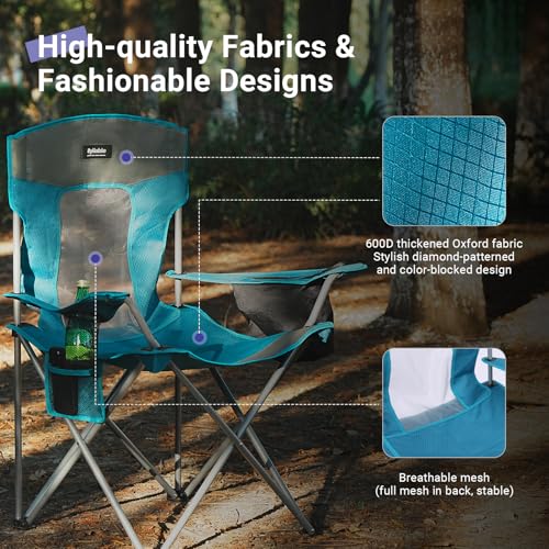 Byliable Camping Folding Chair with Cup Holder, Blue | Outdoor Portable Lawn Chair