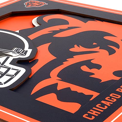 Chicago Bears 3D Logo Series Wall Art - 12” x 12”, Ready to Hang