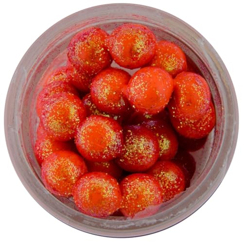 Floating Salmon Eggs Soft Bait - Fluorescent Orange with Scales, 0.5 oz