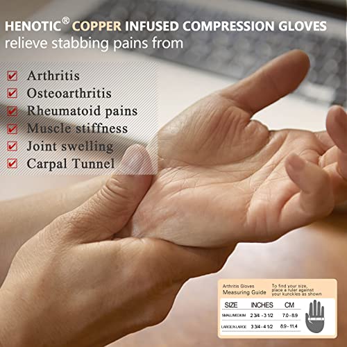 Copper Compression Arthritis Gloves - Small/Medium Pair