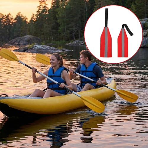 Reflective Red Kayak Safety Flags - 2 Pcs High Visibility