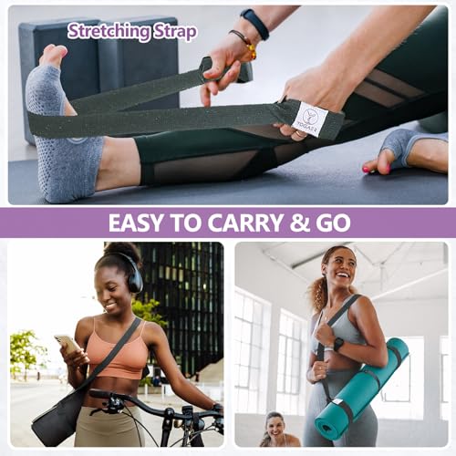 Yoga Mat Carrier Strap - Adjustable Thick Sling for Large Mats - Grey