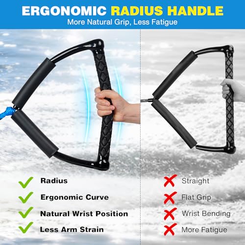 75FT Water Ski Rope with Floating Handle - Multi-Colors