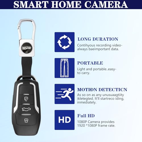 Hidden Camera Car Key,Smart Baby Nanny Cam for Surveillanc Outdoor Indoor