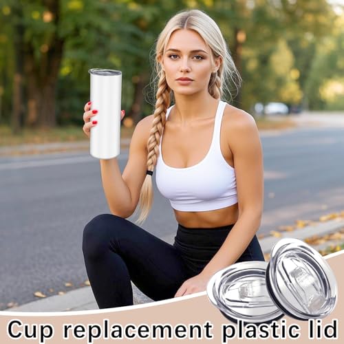 12 Pcs 20 oz Skinny Tumbler Lids Replacement Splash-Guard Sliding 2.64" Mouth ORJ