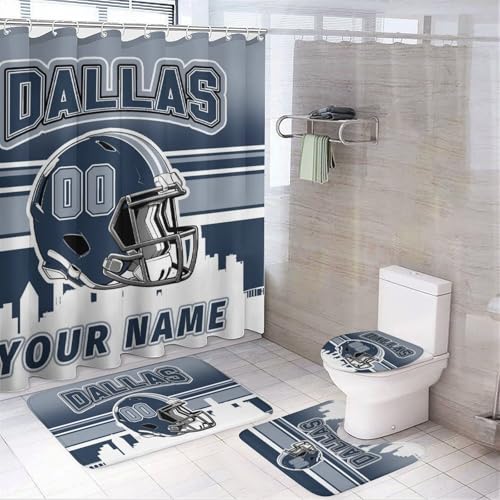 Custom 4PCS Dallas Shower Curtain Set - 72" x 72"