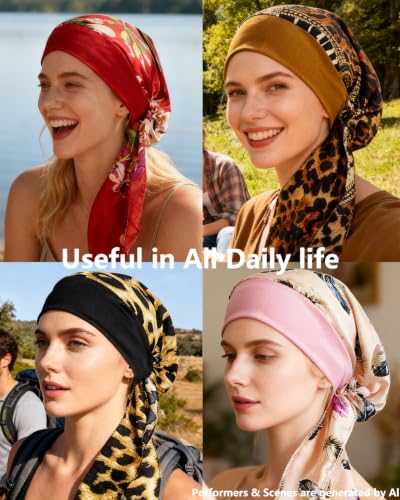 Chemo Headwear for Women - Silky Soft Light Pink Pattern Turban