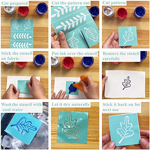 OLYCRAFT 11x8.6 Inch Self-Adhesive Silk Screen Printing Stencil Reusable Pattern Stencils Rose Flower for Painting on Wood Fabric T-Shirt Wall and Home Decorations