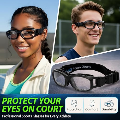 Youth Sports Goggles for Basketball, Soccer & Pickleball - Black