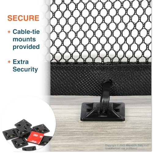 Roving Cove Stair Banister Guard 10ft x 3ft, Railing Safety Net for Baby Proofing, Child Safety Stairway Cover, Balcony Mesh Netting, Ebony Black