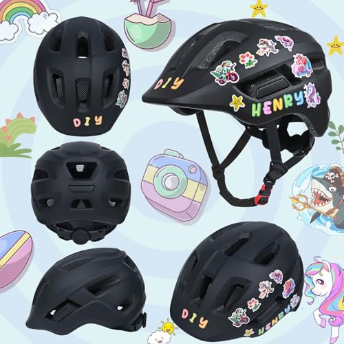 BiutiMama Kids Bike Helmet 1-8 Years Black XS 48-52 cm – CPSC & ASTM F1447 Certified