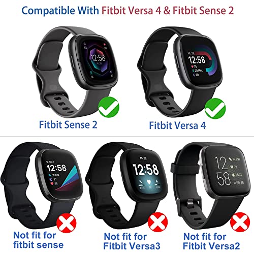 Clear Screen Protector Case for Fitbit Sense 2 / Versa 4 - 4-Pack