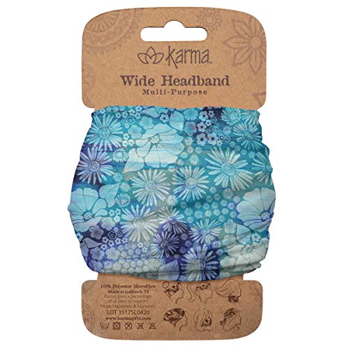 Karma Wide Headband Cornflower 1 Pack - Comfortable Hair Tamer for Active Wear