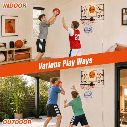 DAXMAIRELOX White LED Neon Basketball Hoop Indoor Wall Decor 20 x 14 in