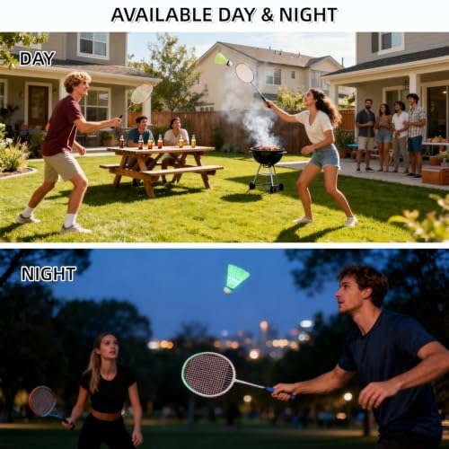 Glow in the Dark Badminton Birdies - 6 Pack LED Shuttlecocks