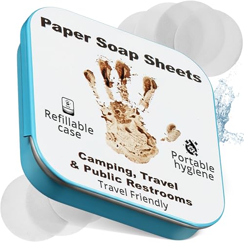 Travel Paper Soap Sheets - 50 Sheets with Case
