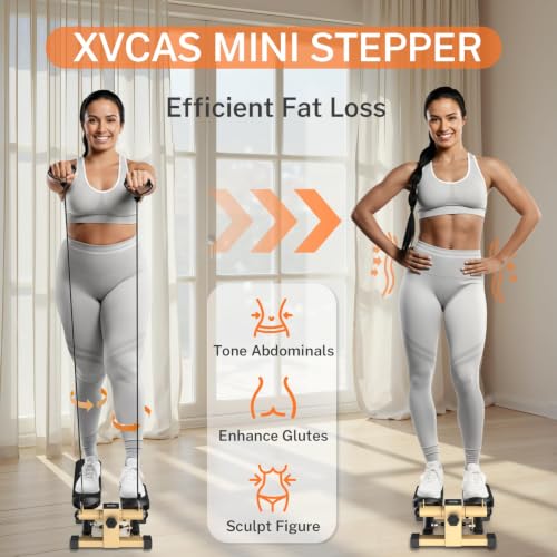 Mini Stair Stepper with Resistance Bands - Yellow, 220 LBS Capacity