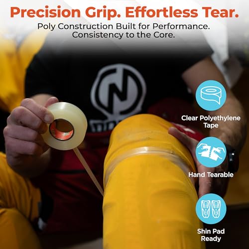 Clear Hockey Tape - 1" x 34 Yards, Moisture-Resistant, Strong Adhesive - 1 Pack