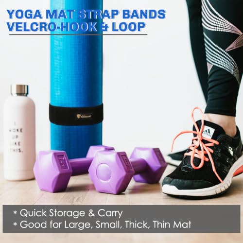Yoga Mat Strap - Heavy Duty Bungee Organizer, 2 Pack - Black