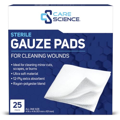 Gauze Pads 4x4 in, Sterile 12-Ply, 25 Count