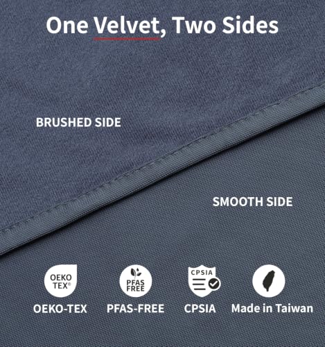 Litume Dark Blue Gray Velvet Travel Blanket for Airplane & Summer Use