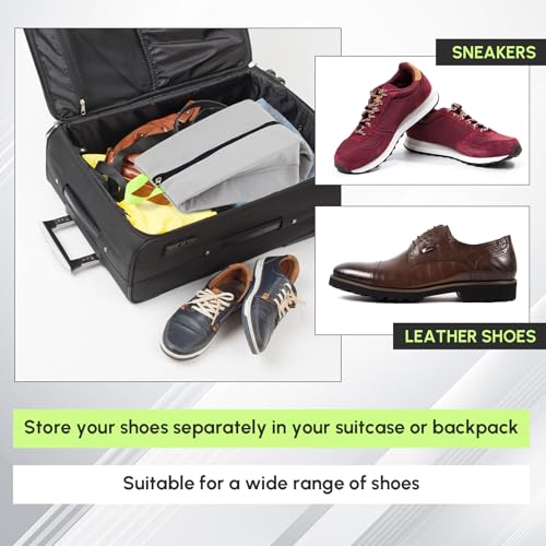 Vincreem 2 Pack Smell Proof Shoe Bags for Travel - Gray & Blue, Waterproof & Odor Control