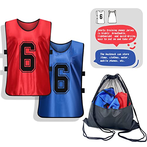 12 Pcs Breathable Sports Pinnies for Soccer & Basketball Training