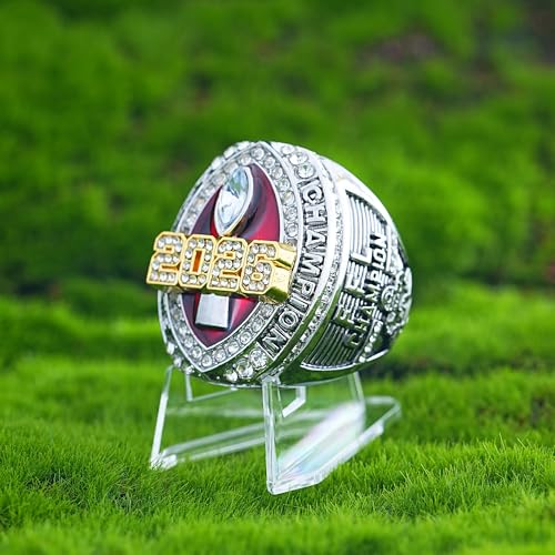 Fantasy Football Championship Ring - Red Size 11 with Display Trophy