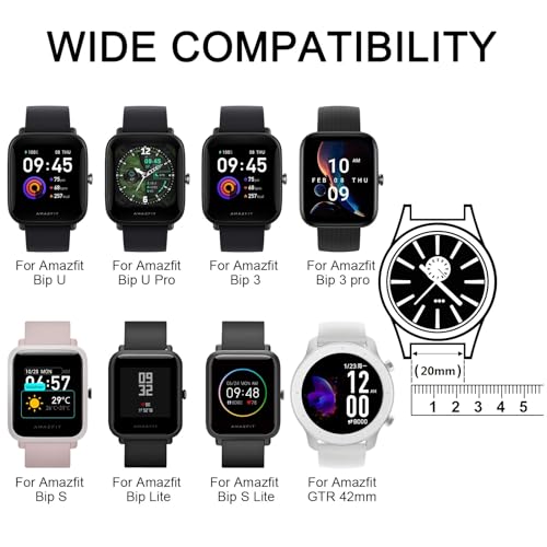 20mm Soft Replacement Sport Strap for Amazfit Watches - Black