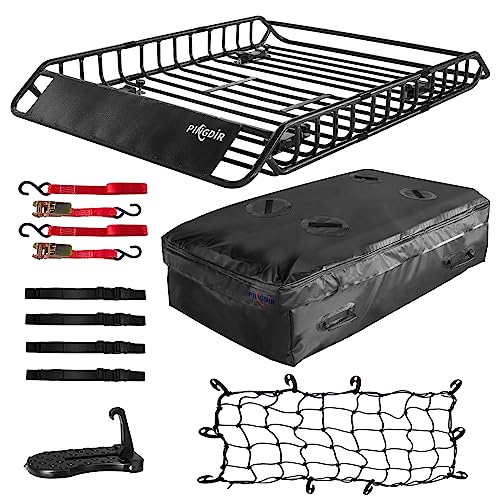 51-Inch Roof Rack Basket with Waterproof Cargo Bag & Net
