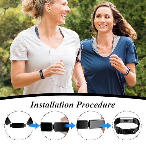 Replacement Watch Bands for ID115plus HR & Very Fit Pro - Black Set