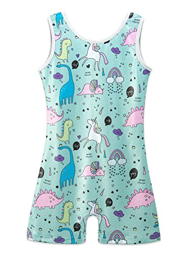 Gymnastics Leotard for Girls with Shorts - Aqua Blue