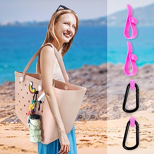 4Pcs Hooks Set for Bogg Bag - Pink Carabiner Key Chain Holder