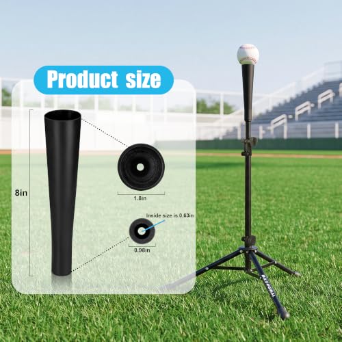 Batting Tee Topper Replacement Ball Rubber Cup - 1 Pack Black