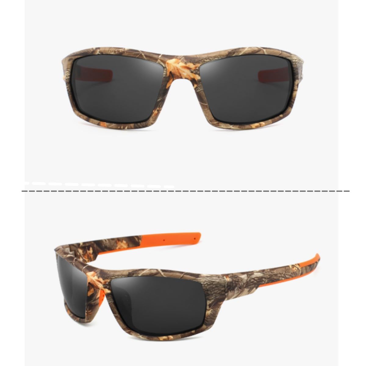 YUHANOER Polarized Sport Sunglasses Cycling Driving Fishing Baseball Running Glasses for Men Women,UV400 Glasses (Polarized Camo Gery)
