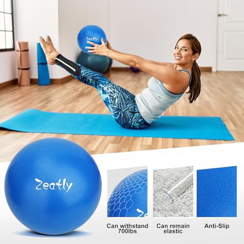 9-Inch Mini Exercise Ball for Pilates, Yoga, and Physical Therapy - Blue