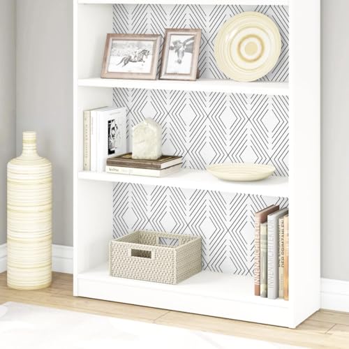 LiKiLiKi Peel and Stick Wallpaper Black and White Contact Paper Geometric Modern Wall Paper for Nursery Room Bedroom Bathroom Cabinets and Drawers Vinyl Roll Self-Adhesive Waterproof 17.3¡± x 118¡±