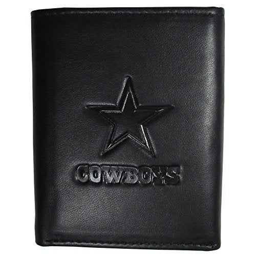 Dallas Cowboys Embossed Leather Tri-Fold Wallet - Black