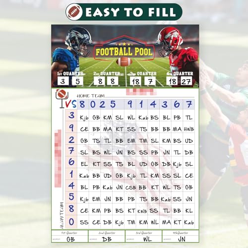 Football Squares Board - Extra-Large 19"x28" Game Poster