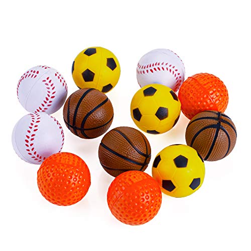 Soft Rubber Foam Cat Toy Balls - 12 Pack for Indoor Play