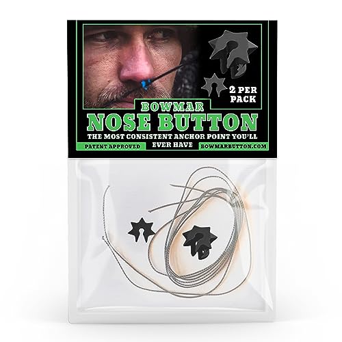Black Bowmar Archery Nose Button - Extremely Light Weight for Consistent Anchor Point, Two Sizes Included