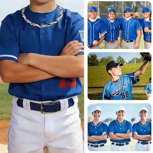 18-Inch Baseball Necklace for Boys - Navy, Yellow & White