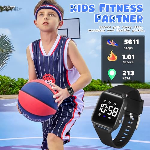 Kids Digital Sports Watch with Fitness Tracker - Black