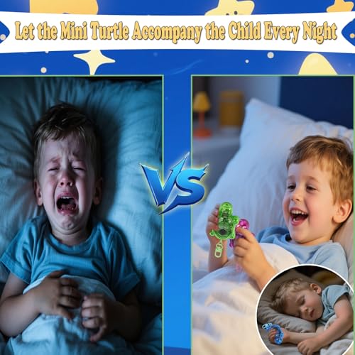 Tiemahun 3-Pack Turtle Keychain Mini LED Flashlights with 7 Modes & SOS Emergency