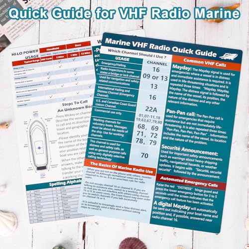 VHF Radio Marine Quick Guide Chart - 1 Piece Boating Accessory