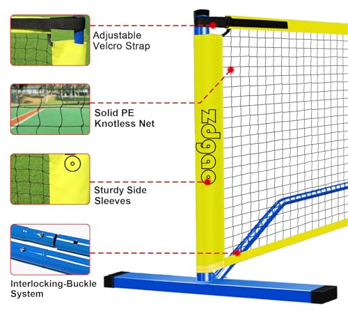 22FT Portable Pickleball Net Set with Pickleballs & Carry Bag - Blue